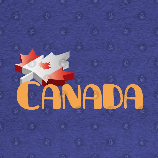 Canada Text with National Flag by PongPete